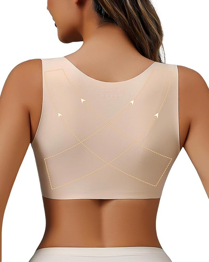 Front Closure Back Posture Corrector for Women Posture Correcting Adjustable Back Support for Women Bras Chest Shaper