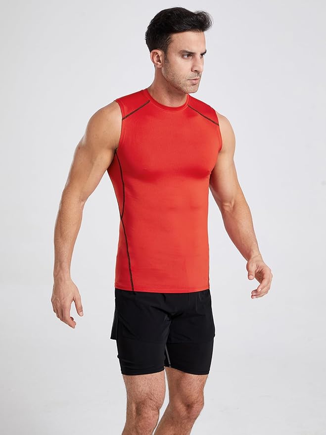 4/5/6 Pack Athletic Sleeveless Shirts for Men Workout Tank Tops Compression Tank Top Gym Muscle Shirts for Running