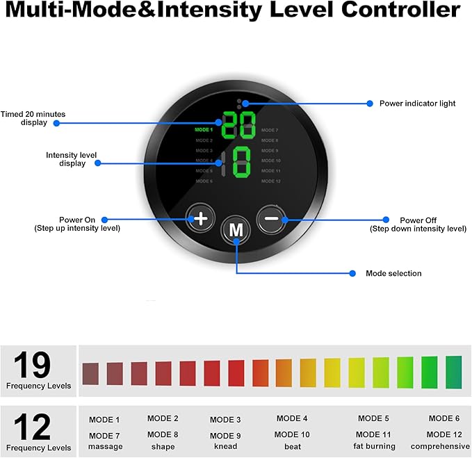 FDA Cleared - MHD TENS Muscle Stimulator Electronic Abs Muscle Toner Ab Machine Trainer for Abdomen Easy Abs Muscle Stimulation and Activation, Home Gym Use Black1