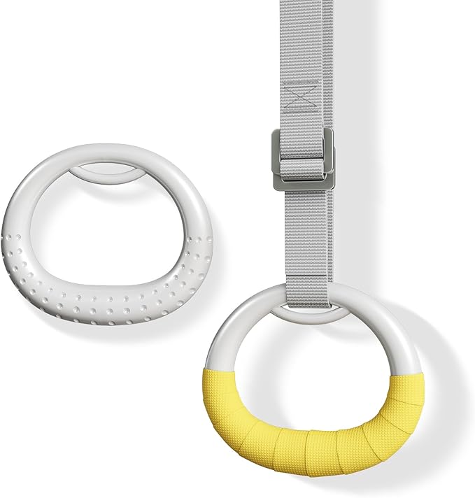 Gymnastic Rings, Both for Adults and Kids, Adjustable Strap Strength Home Exercise Gym Rings for Strength/Physical Training, Indoor Gym Anti -Slip Surface Design Rings