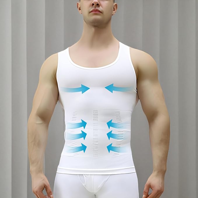 MEETYOO 1/2/3 Pack Men's Shaper Slimming Tank Top Athletic Compression Shirt with Sleeveless Undershirts for Men
