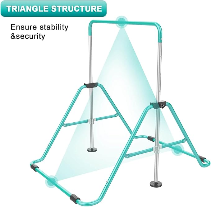 Gymnastic Bars for Kids with Adjustable Height, Folding Gymnastic Training Kip Bar, Expandable Horizontal Bar for Home