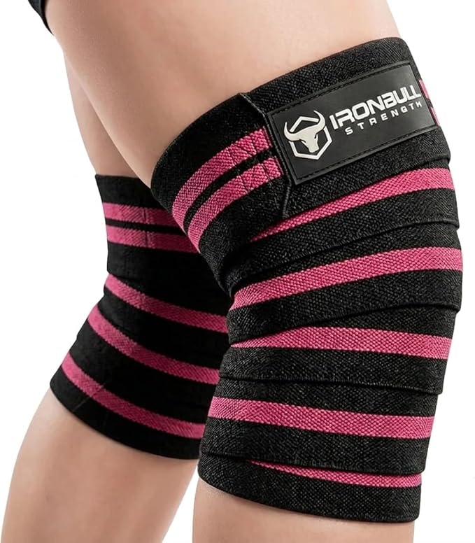 Knee Wraps for Weightlifting - 80" Elastic Knee Straps for Squats and Weight Lifting - Lifting Knee Wraps for Strength & Compression Wrap - Knee Support for Squatting, Powerlifting, Gym