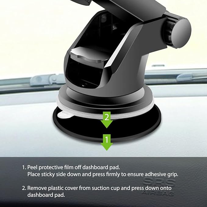 Cellet 3-Pack Reusable Dashboard Non-Slip Mounting Pad Discs – Universal Adhesive Pads for Suction Cup Phone Holders & GPS Mounts, Extra Strength Adhesive Multipurpose for Dashboards and Flat Surfaces