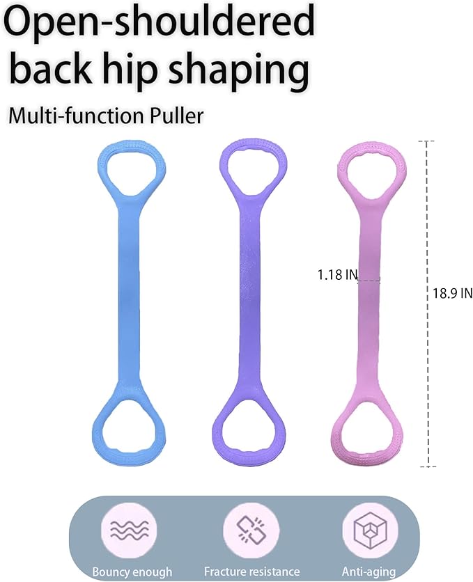 Figure 8 Resistance Band with Handles, Elastic Bands for Working Out,Arm,Back,Shoulder Training Elastic Ropes,Exercise Equipment for Yoga, Pilates,Physical Therapy Stretching