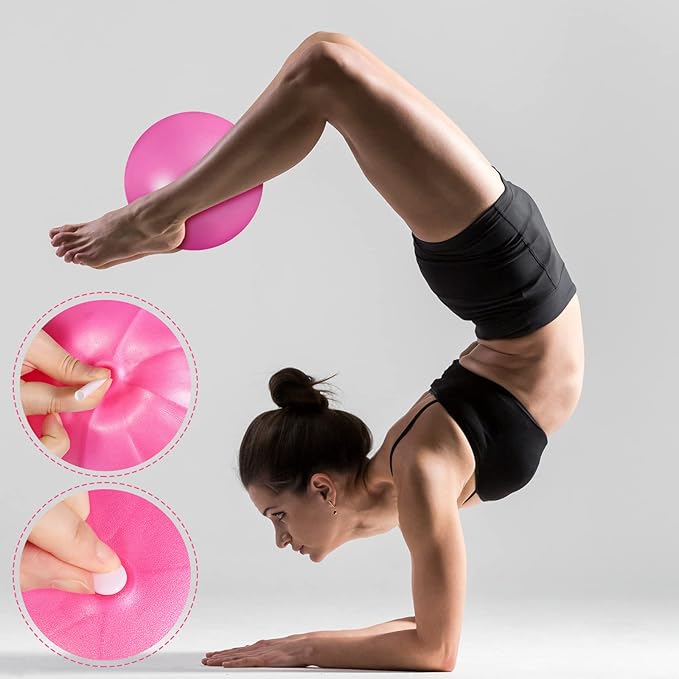 Aoriher 10 Pcs Small Exercise Pilates Ball Bulk 9 Inch Mini Yoga Balls Anti Burst and Slip for Stability Fitness Physical Therapy Stretching & Core Workout at Home Gym Office Class