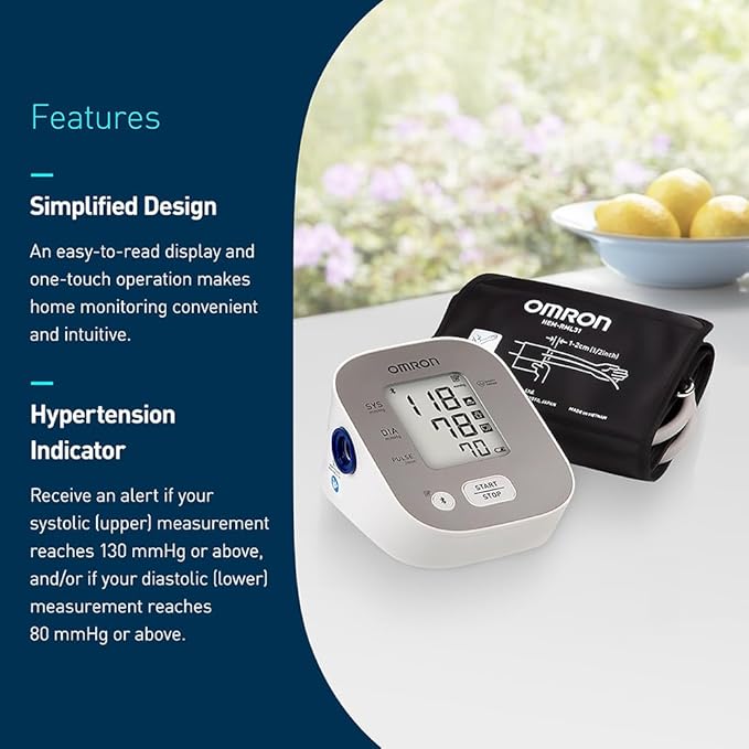 OMRON Bronze Blood Pressure Monitor for Home Use & Upper Arm Blood Pressure Cuff - #1 Doctor & Pharmacist Recommended Brand - Clinically Validated - Connect App
