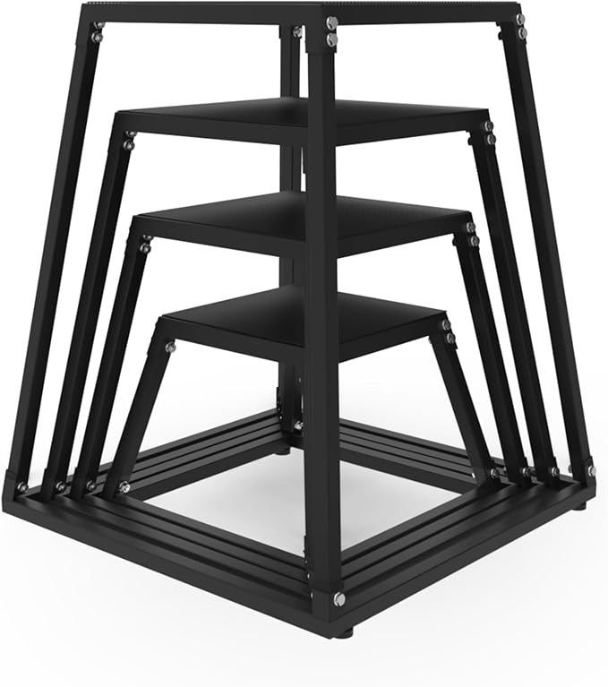 Plyometric Jump Box, Steel Plyo Platform and Jumping Box, Anti-Slip Exercise Step Up Box for Home Gym Training