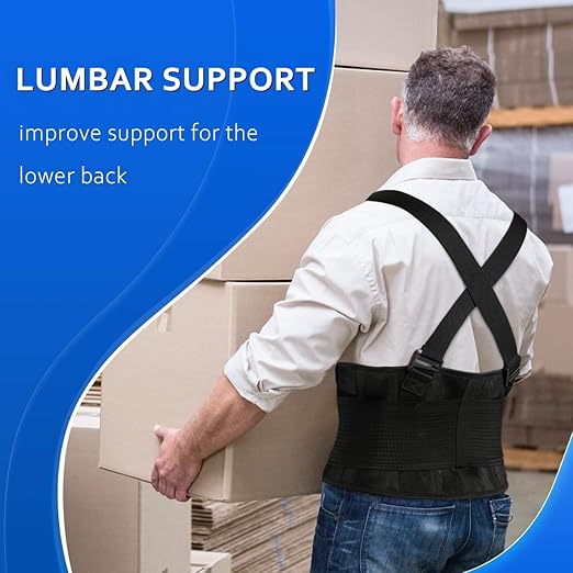 Back Brace Lumbar Back Support Belt for Women and Men - Lower Back Pain Relief - Heavy Lifting Support with Removable Adjustable Belt for Moving and Warehouse,5XL(53"-65")