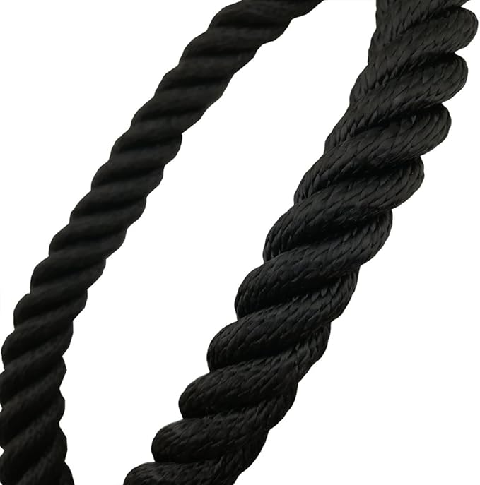 Aoneky 30ft Battle Rope, 7/8" Diameter Nylon Training Rope with Rubber Handles, for Home Gym Fitness Workout, Beginner & Youth Exercise Equipment