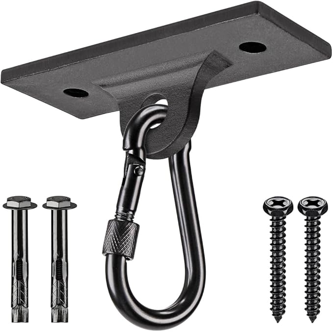 Dolibest Heavy Bag Hangers & Brackets - Ceiling Mount with Carabiner for Strength Training, Aerial Yoga & Resistance Bands