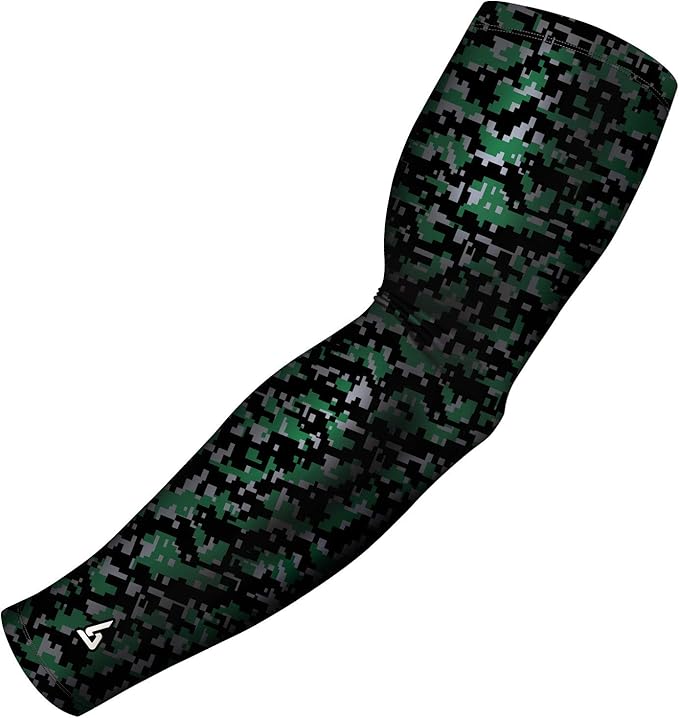 B-Driven Sports Pro Fit Compression Arm Sleeve for Men Women & Youth, Basketball Baseball Football, Single Digital Designs