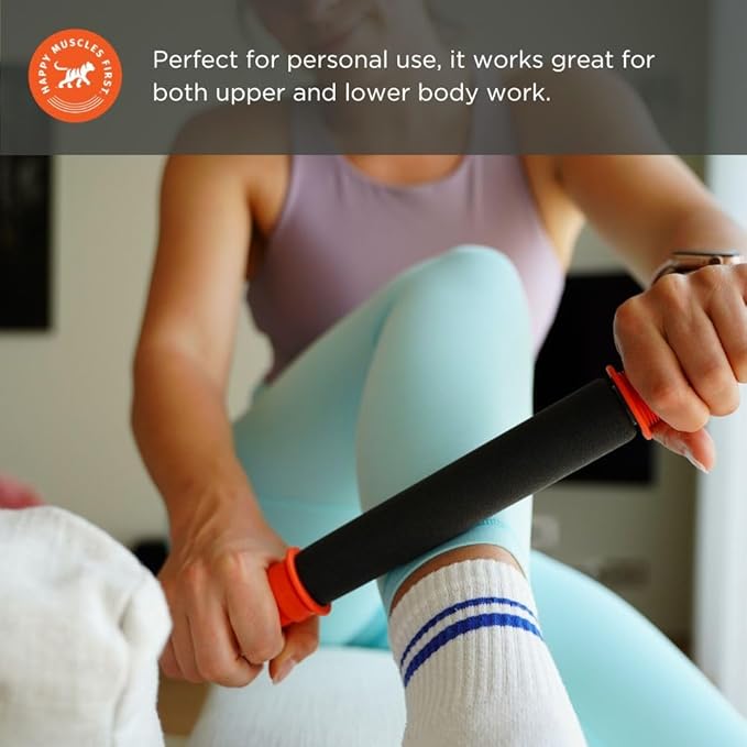 Tiger Tail Massage Sticks Portable Roller Bundle: Original 18in & Roadster 11in, Deep Tissue Foam Roller Body Massage and Myofascial Release Tool for Legs, Neck, Calves, Thighs, Shins & Back