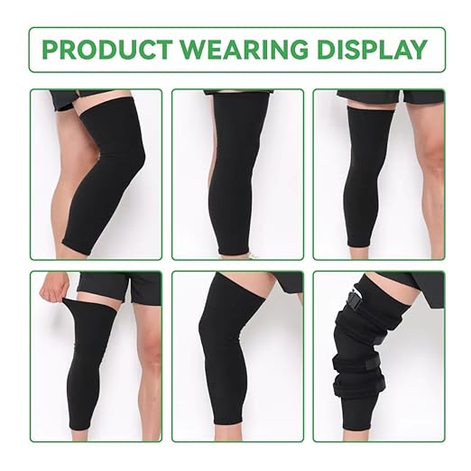 Orthomen Undersleeve for Knee Brace, 2 PCS Knee Sleeve for Under Brace Closed Patella Knee Compression Sleeve Lightweight Cotton Spandex Leg Support and Skin Protection Sleeve, Black, Small