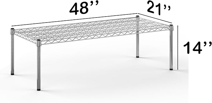 21''W x 48''L x 14''H Chrome Plated Wire Dunnage Rack | Off The Floor Storage