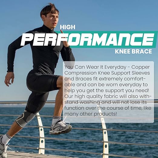Modvel Compression Knee Brace for Women & Men, 2-Pack Knee Brace for Running Knee Pain, Knee Support Compression Sleeve, Workout Sports Knee Braces for Meniscus Tear, ACL & Arthritis Pain Relief