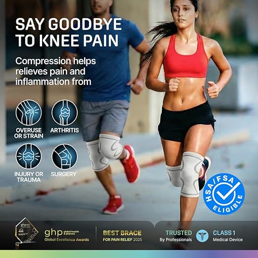 Modvel 2 Pack Knee Brace for Women & Men - Knee Support for Walking, Knee Compression Sleeves for Pain Relief, Knee Sleeves for Women, Knee Sleeves for Men, Knee Brace for Sports, Workouts & Arthritis