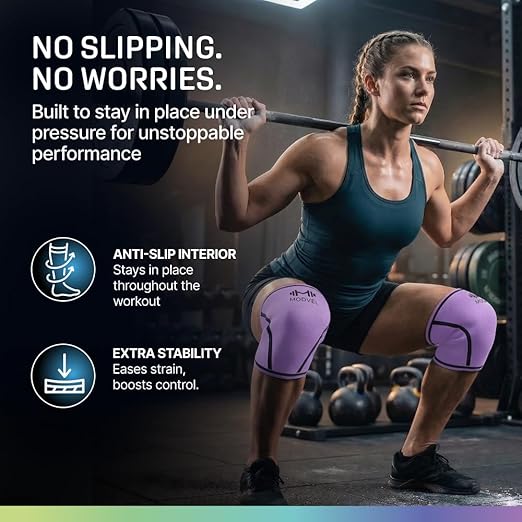 Modvel 7mm Neoprene Knee Sleeves for Men & Women Weightlifting & Powerlifting – Compression Knee Sleeve Support for Squats, Gym, Training – USPA, IPL Approved – XX-Large Purple (Pair)