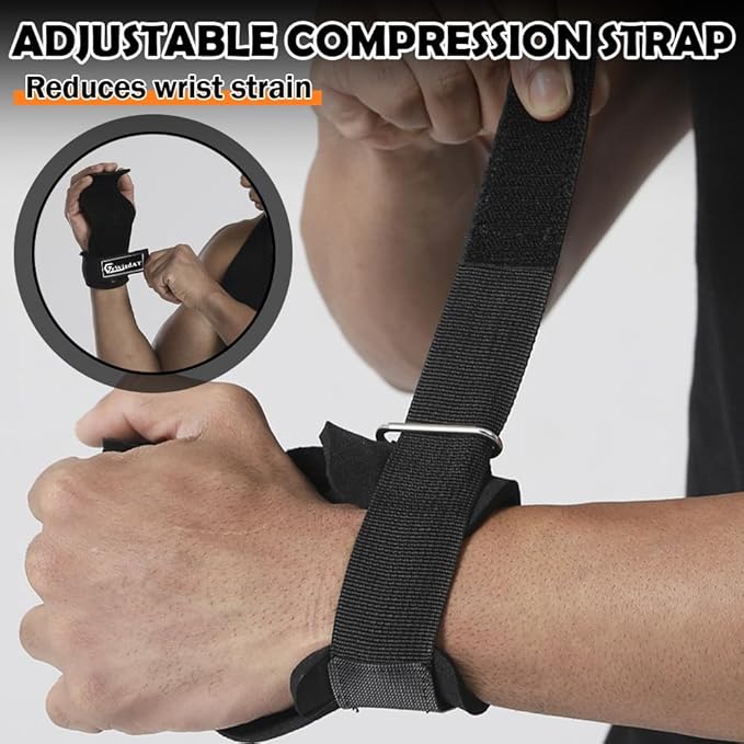 Weight Lifting Wrist Strap, Double Layer Leather Lifting Grips Adjustable Weightlifting Straps for Working Out Pull Up Deadlifting Shrugs (Pair)