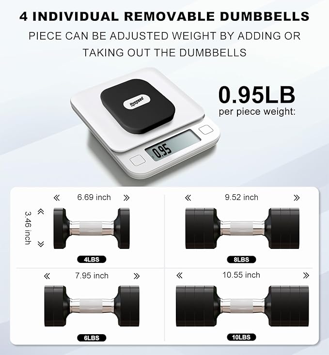 15LB 20LB 30LB 40LB 50LB Adjustable Dumbbell Set Free Weights Dumbbells Set for Women Men Hand Weights Sets Adjust Dumbbell Weight Sets for Home Gym Exercise Workout Strength Training Equipments