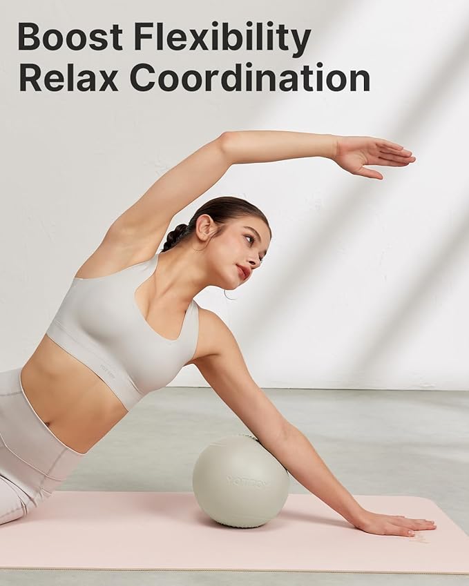 YOTTOY Small Exercise Ball，9-inch Pilates Ball with Anti-Burst Technology for Stability, Ideal for Yoga, Pilates, Physical Therapy & Home Workouts