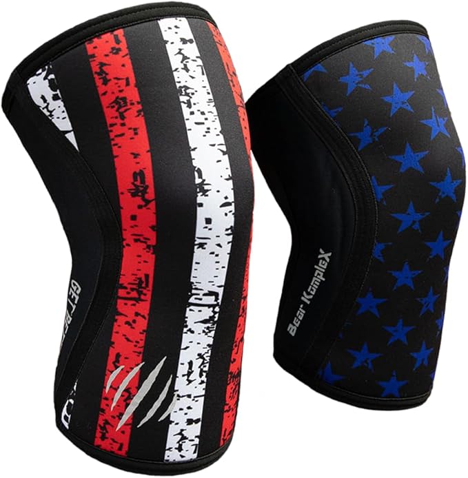 Bear KompleX Knee Sleeves for Men & Women - 5mm/7mm Compression & Heat Retention Neoprene Compression Knee Brace for Weightlifting, Squats & Powerlifting