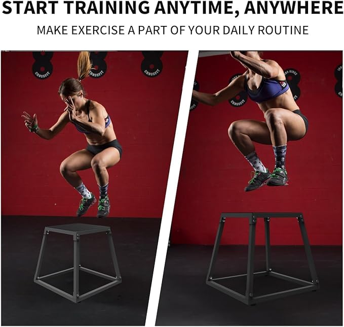 PeakPursuit Metal Plyo Box, Plyometric Jumping Box Set with Anti-Slip Surface for Workout Home Gym,Single and Set