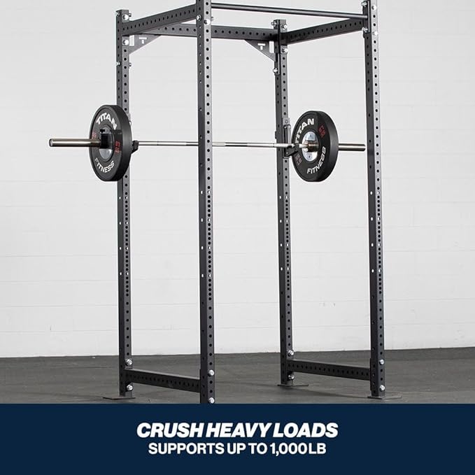 Titan Fitness T-3 Series Power Rack Sandwich J-Hooks, 1000 LB Rackable Capacity, Fits 2" x 3" Rack Uprights with 11/16" Holes, UHMW Protective Liners, Barbell Holder for Squat & Bench Press
