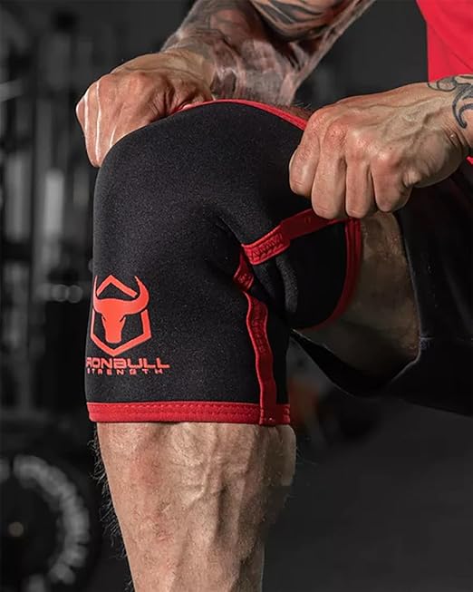 Iron Bull Strength Knee Sleeves for Powerlifting (7mm) - Weightlifting Knee Compression Sleeve for Squats - Knee Brace Support for Gym, Workout, Fitness (X-Large)