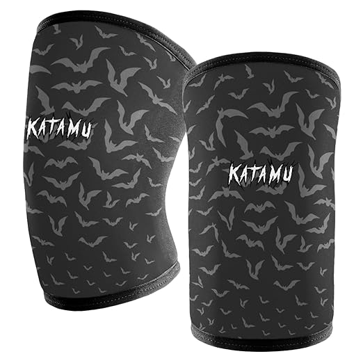 Katamu Premium Weightlifting, Powerlifting, Squats, Athletic and Fitness Knee Support Sleeve | Knee Sleeve for Men and Women | Batman, Medium
