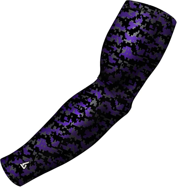 B-Driven Sports Pro Fit Compression Arm Sleeve for Men Women & Youth, Basketball Baseball Football, Single Digital Designs