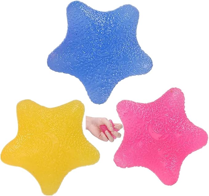 Star Shape Physical Therapy Hand Exercise Balls, Stress Relief Balls for Adults, Finger Exerciser, Hand Grip Strengthener Trainer,Squeeze Balls Kits, Rehabilitation & Grip Strengthener