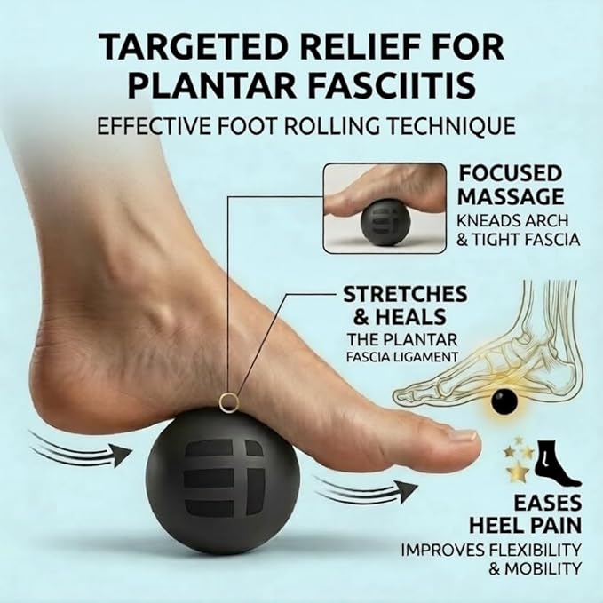 Massage Lacrosse Balls for Deep Tissue Relief - Trigger Point Therapy Ball Set for Plantar Fasciitis, Myofascial Release for Back, Shoulder, Foot - Massage Ball Roller - 2 Pack (Night Black)