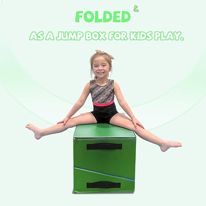Kangaroo Hoppers Incline Gymnastics Mat, 56"x28"x15" Folding Wedge for Kids Tumbling, Skill Training, Multiple Colors Cheese Mat for Gymnastics, Home Gym Exercise