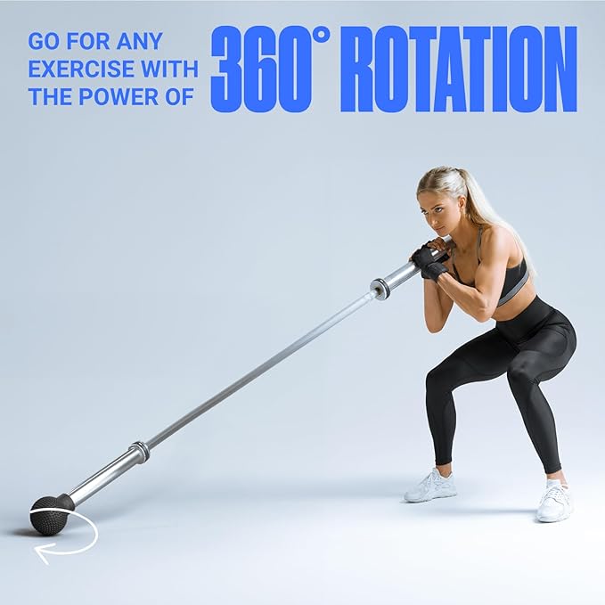 Landmine Attachment for Barbell – Natural Rubber T-Bar Row & Press Landmine Base – Fits 2” Olympic Bars, 360° Rotation for Strength, Squats & Deadlifts