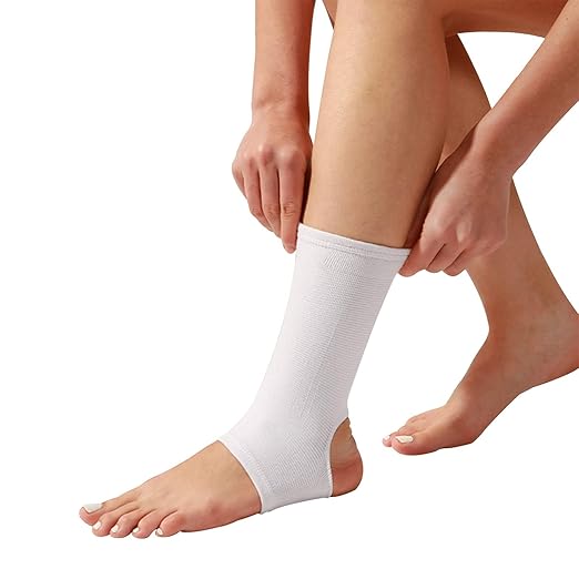 WrtmyR 2 Pack Ankle Brace Compression Sleeve, Ankle Wrap & Ankle Support for Women & Men, Ankle Compression Sock for Sprain, Swelling, Plantar Fasciitis, Tobillera (XL White)