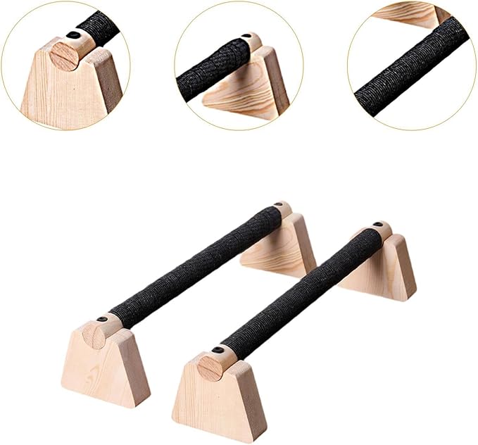 Colaxi 2Pcs Push up Bar Parallettes Bar for Adults Non Slip Base Exercise Home Workout Equipment Wood Push up Stand for Strength Training, Planks Calisthenics, Floor Workouts
