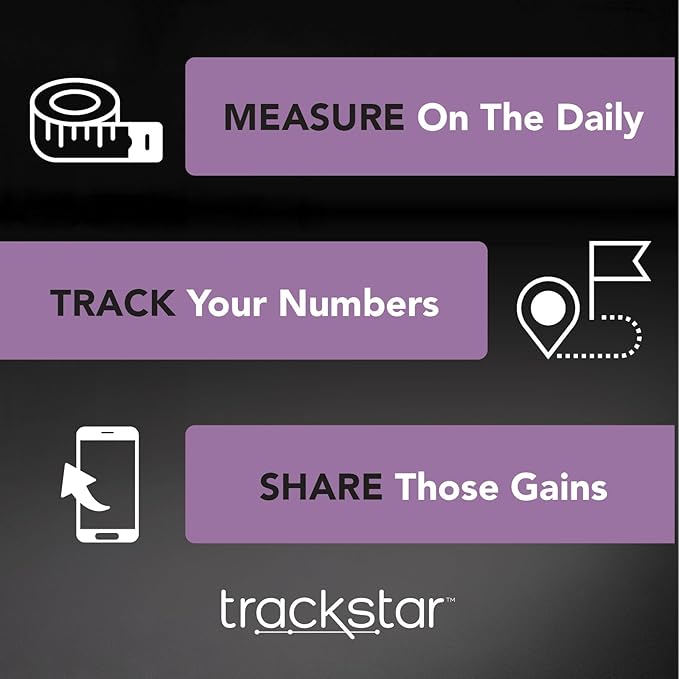 Trackstar Digital Weight Scale | 440 lb Weight Capacity | Trackstar Monitoring App | Bluetooth iOS & Android Compatible | Measure, Track, and Share Results