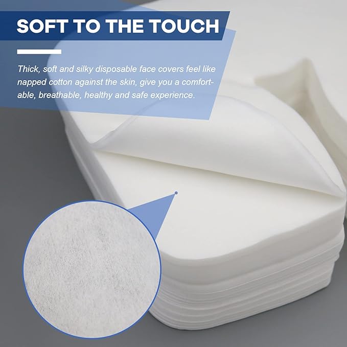 1000 Count Disposable Face Cradle Covers, Medical-Grade, Ultra Soft, Luxurious, Non-Sticking Massage Face Covers, Headrest Covers for Massage Tables & Massage Chairs