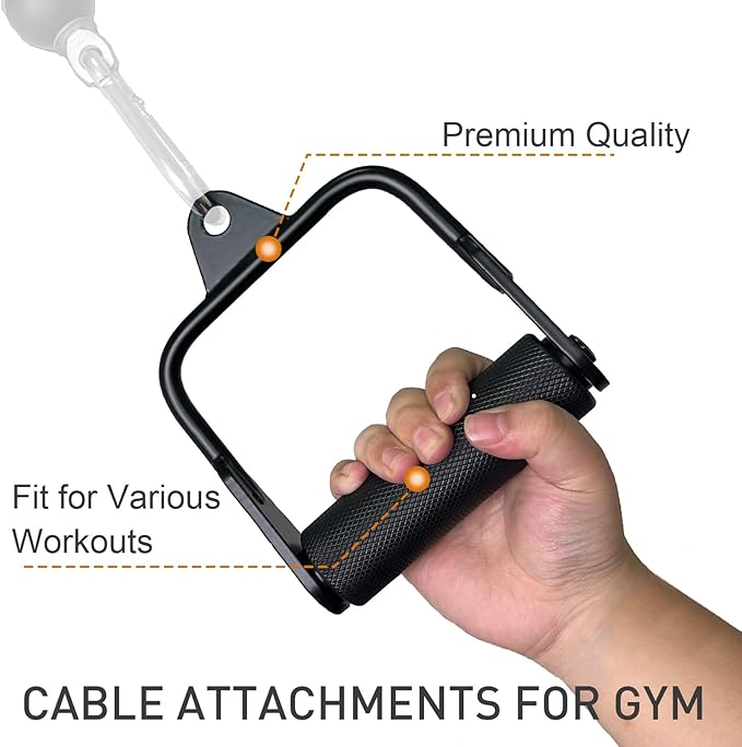 Arm Wrestling Handles, Thick Armwresting Training Equipment LAT Pulldown Attachments D Handle, V Bar Cable Machine Attachments, Gym Handles for Forearm, Wrist Strength Training