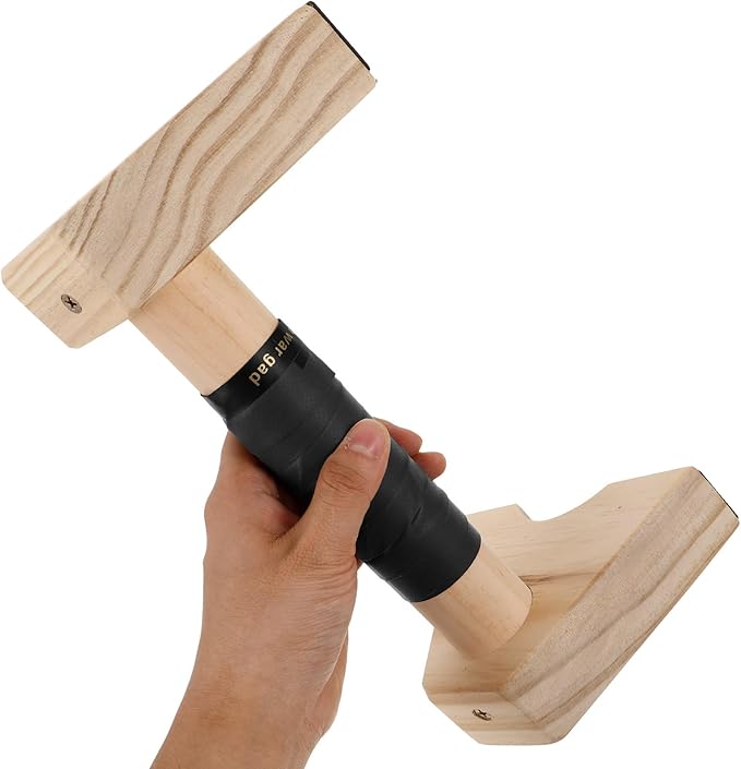 FRCOLOR Wooden Push up Parallettes Bars 30cm Beech Wood Push up Handles for Men Women Calisthenics Training Floor Exercise Strength Equipment