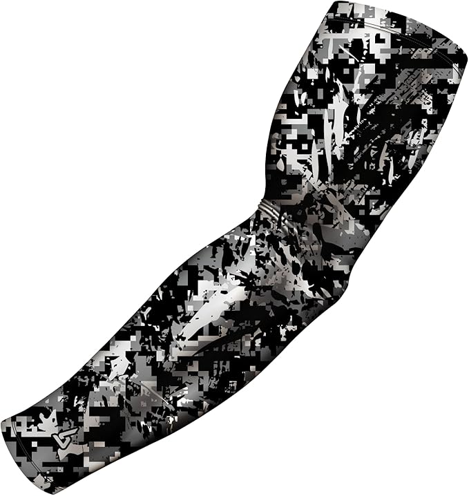 B-Driven Sports Pro Fit Compression Arm Sleeve for Men Women & Youth, Basketball Baseball Football, Single Digital Designs