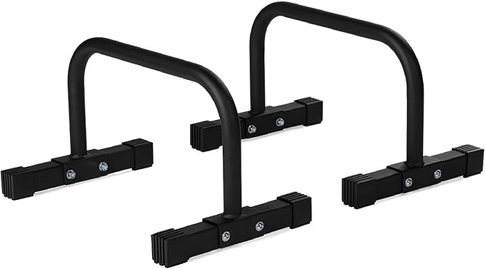 Titan Fitness Parallette Push Up Bar Set, 14in High Perfect for Home and Garage Gym Exercise Equipment, Gymnastics Floor Workout, Calisthenics, Strength Training Parallel Bars