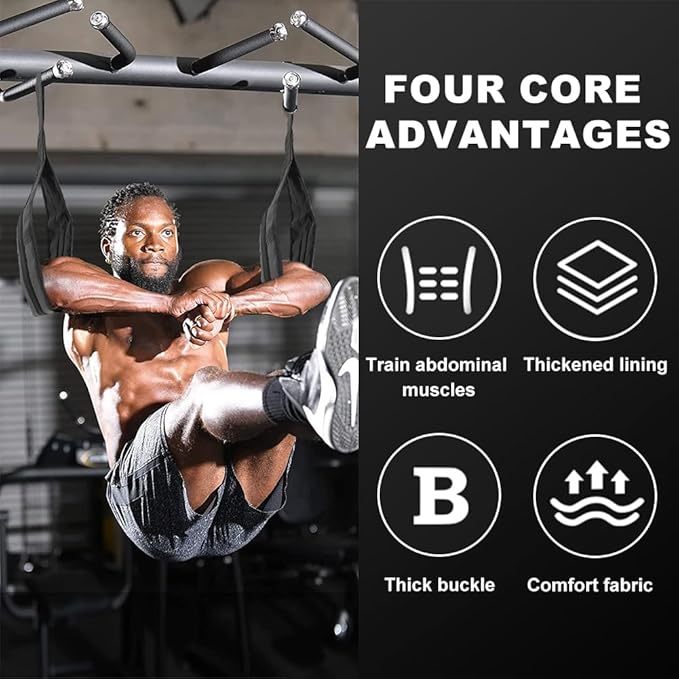 Hanging Ab Straps for Pull Up Bar, Abdominal Muscle Building Padded Arm Support Slings, Ab Sling Straps for Training Knee and Leg Raises, Ab Workout Equipment