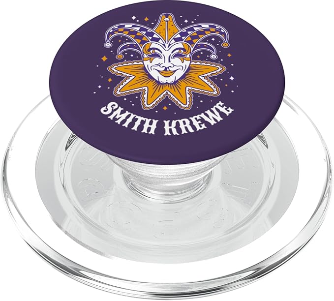 Colorful Mardi Gras Smith Krewe Family Fat Tuesday PopSockets PopGrip for MagSafe
