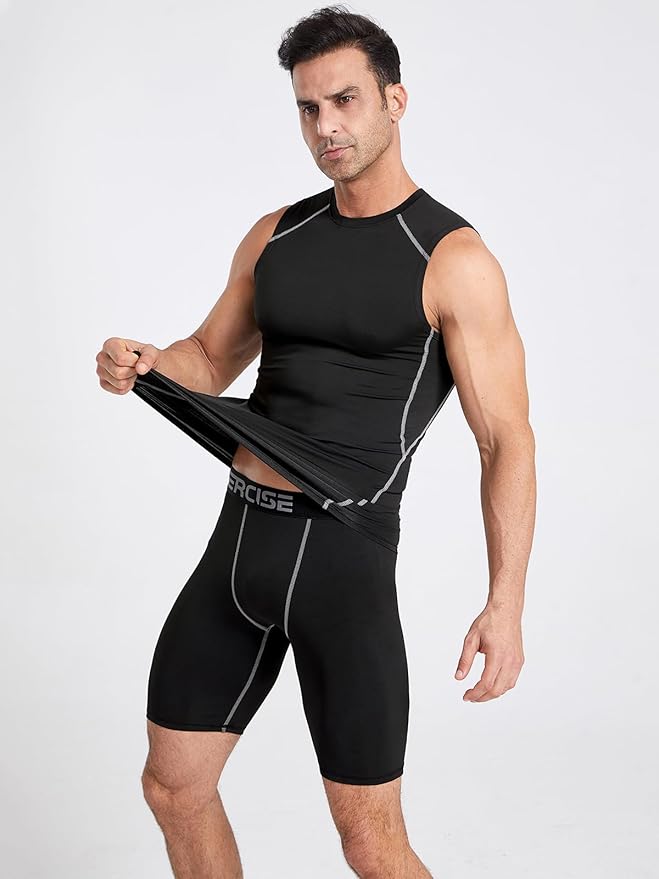 4/5/6 Pack Athletic Sleeveless Shirts for Men Workout Tank Tops Compression Tank Top Gym Muscle Shirts for Running