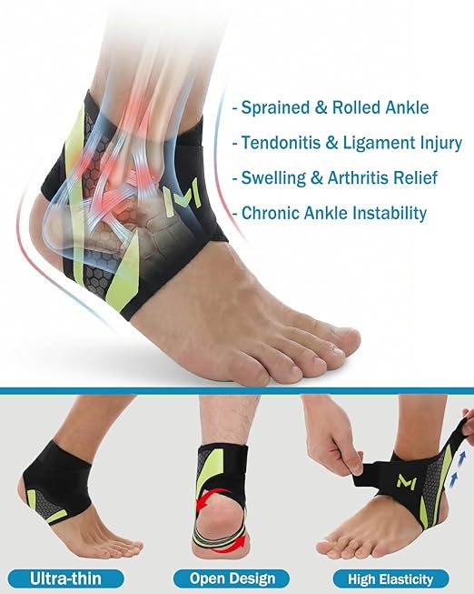 2-Pack Ankle Brace for Men & Women,Adjustable Lace up Ankles Sock,Basketball Ankle Stabilizer with Straps,Orthopedic Compression Sleeve for Plantar Fasciitis Relief,Tendonitis,Sprained (Purple)