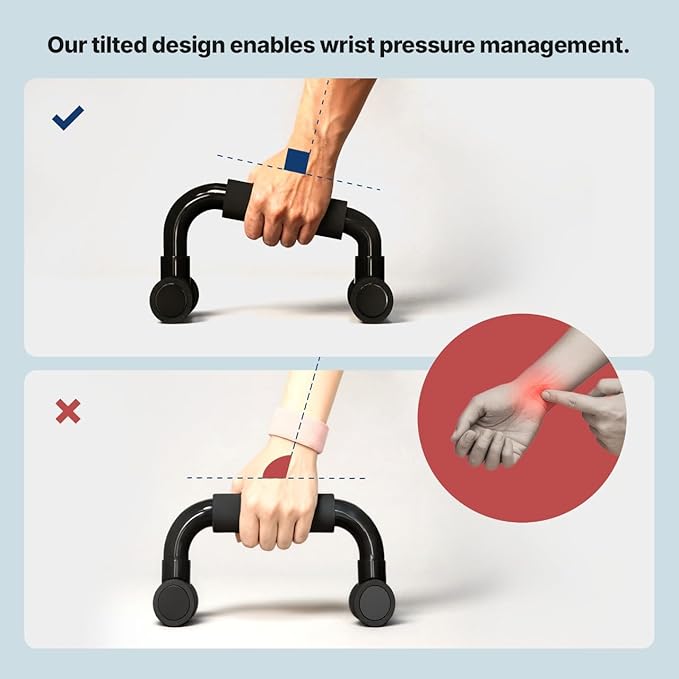 Perfect Push Up Handles for Floor 1 Pair | Home Workout Equipment for Men | Pushup Bar | Calisthenics Parallettes | Handstand Bars | Home Fitness Portable Workout Equipment | Strength Training | Gym Equipment for Home Gym Essentials