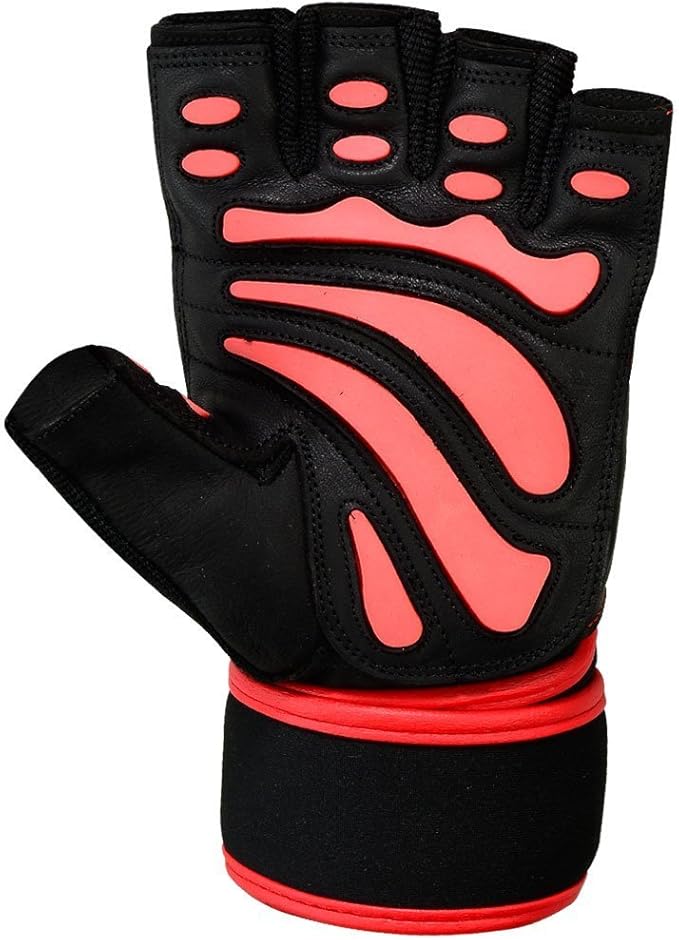 MRX Weight Lifting Pro Level Gloves with 18 Inches Long Wrist Strap Gym Workout Exercise & Fitness in