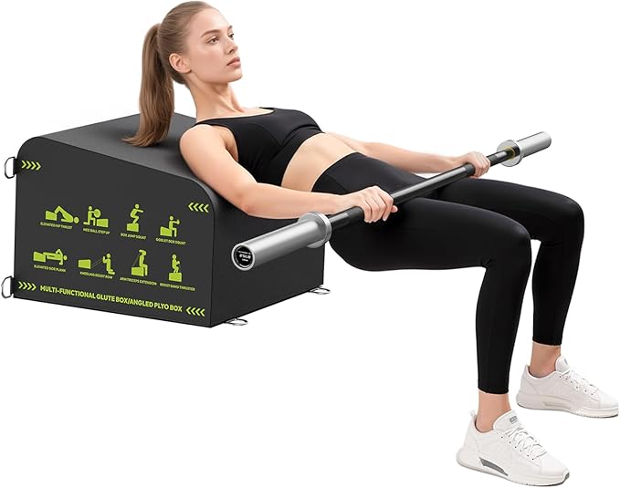 HANDBODE Hip Thrust Bench, Multi-Functional Slip-Free Hip Thrust Machine for Glute Bridge, Box Jump, Push-Ups, Squat, Ab Exercise, Suitable for Home & Gym